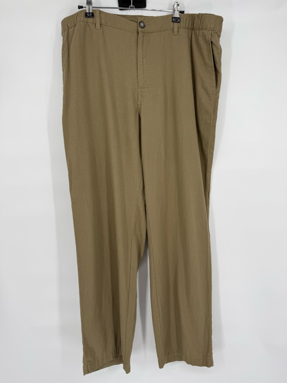 Tasso Elba Island Large Linen Blend Straight Leg Pants Relaxed Fit Casual Resort